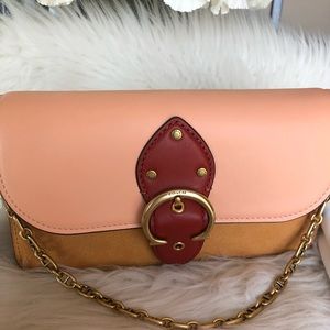 Coach Beat Crossbody ClutchColorblock Blush/Natural Glovetanned /Suede C2697